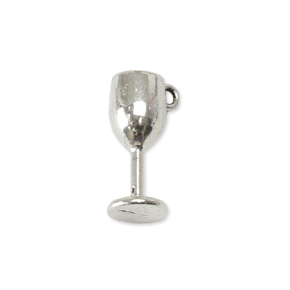 Charms & Solderable Accents Base Metal Wine Glass Charm, Pack of 10